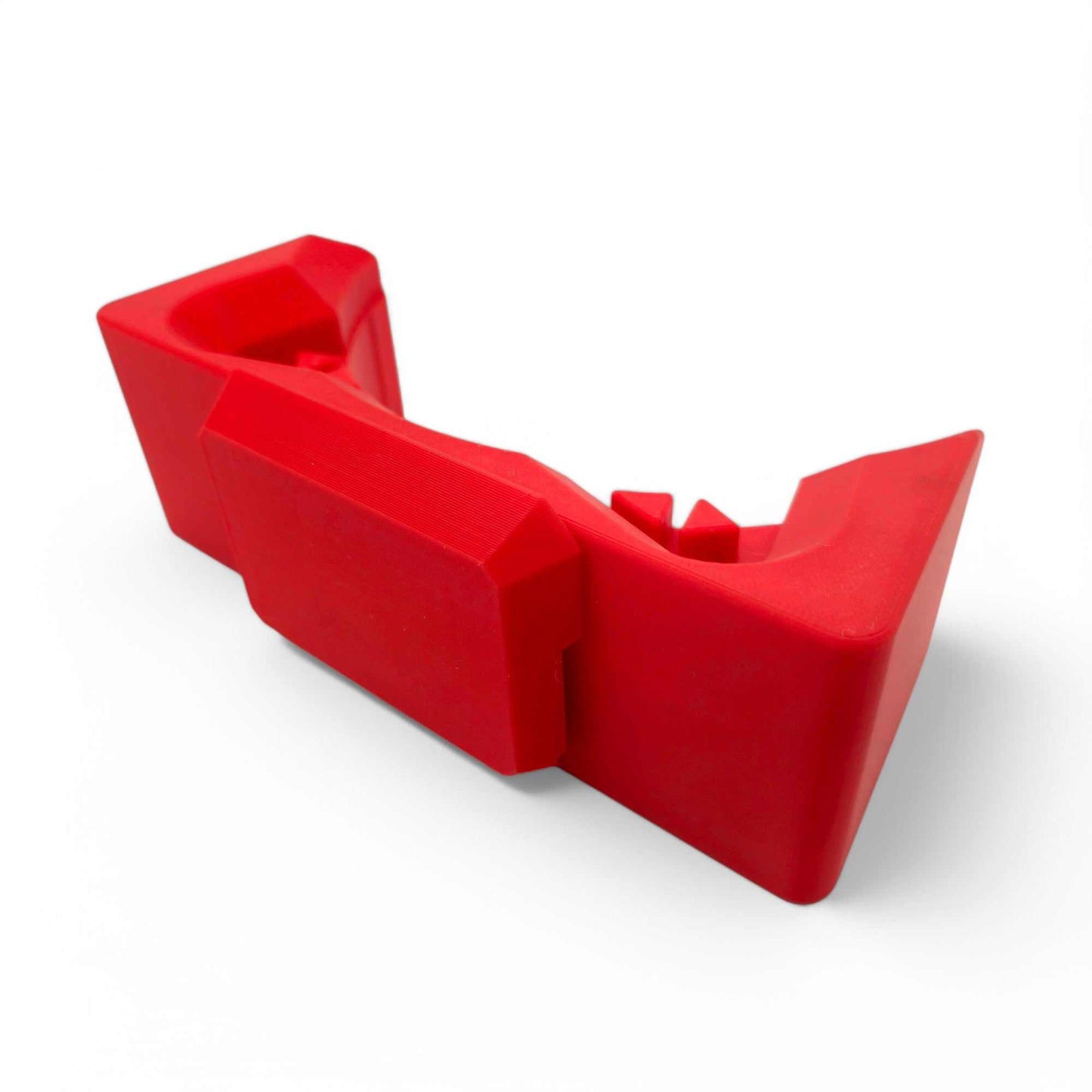 Red heavy-duty Milwaukee M18 Blower packout mount made from durable PETG, designed to securely hold 2724-20 and 2724-21 blowers in Milwaukee Pack-out systems.