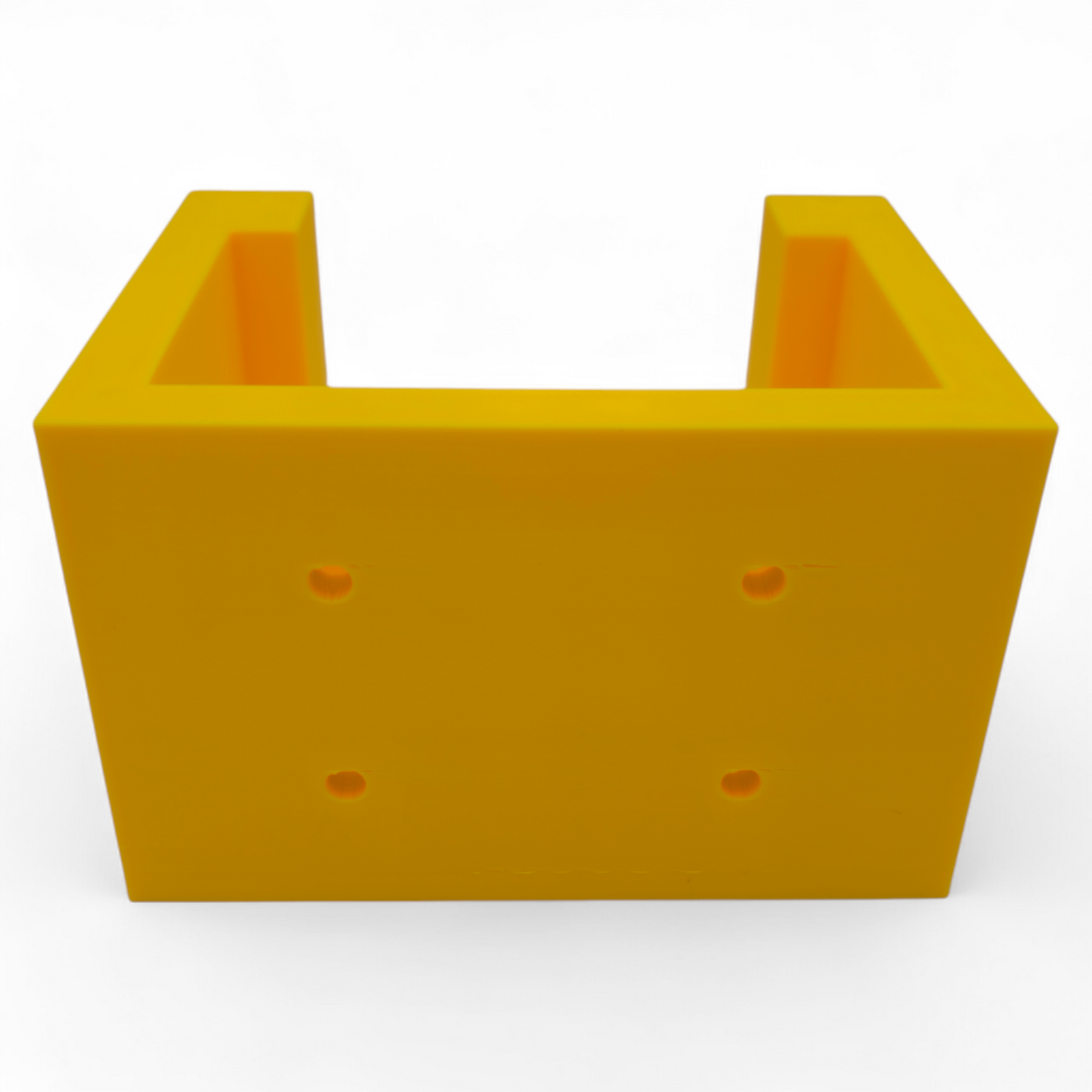 Yellow DeWalt DCW210B Wall Bracket made of durable PETG for secure wall-mounted storage of orbital sander.