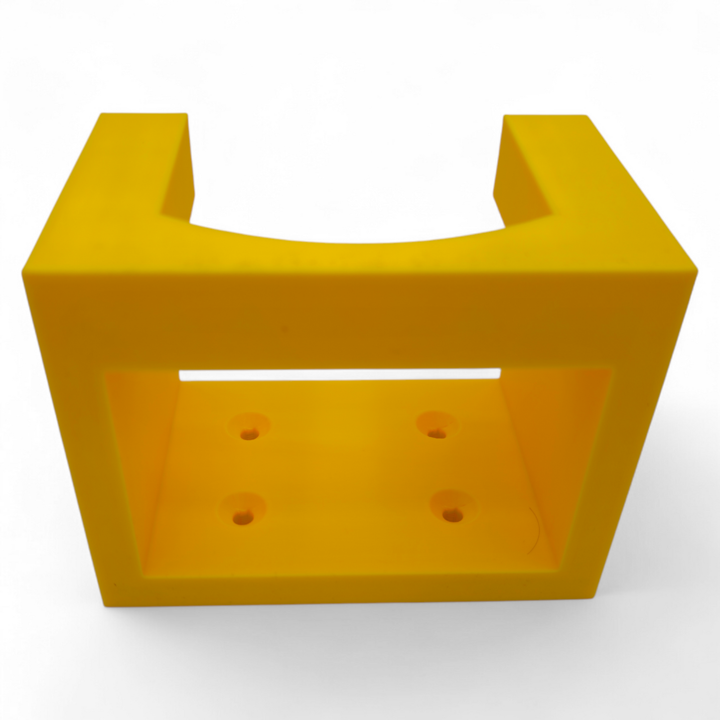 Yellow DeWalt DCW210B Wall Bracket made from durable PETG for secure wall-mounted storage of DeWalt DCW210B random orbital sander
