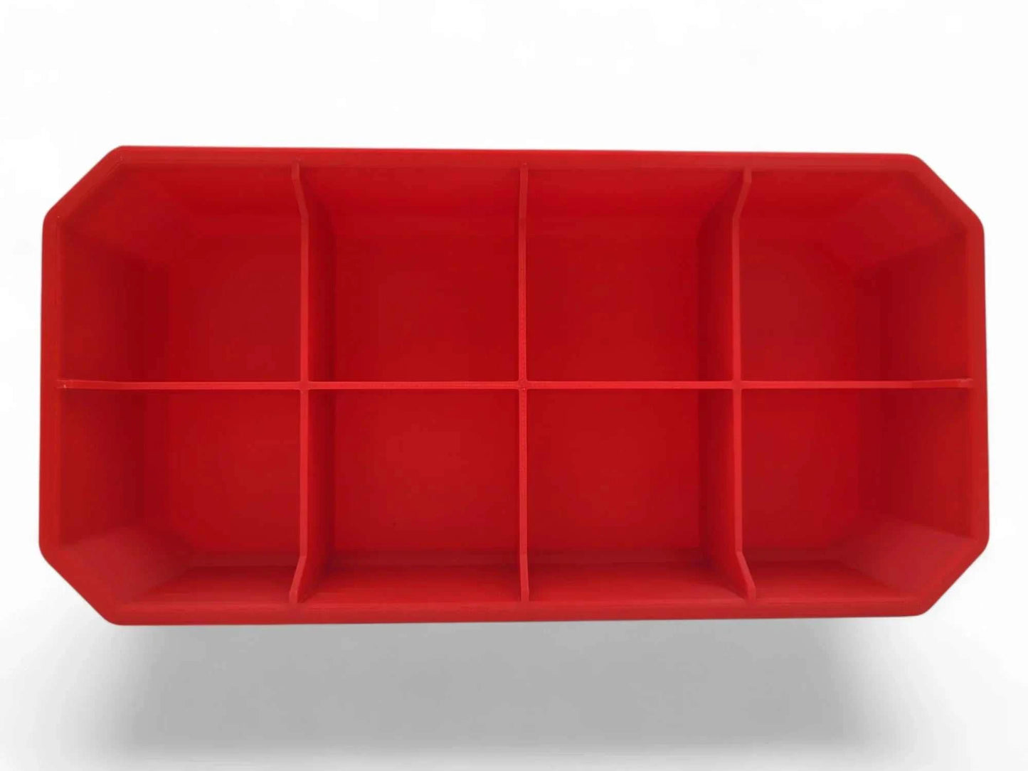 8-Compartment Tray for Packout Low Profile – Top View - Red
