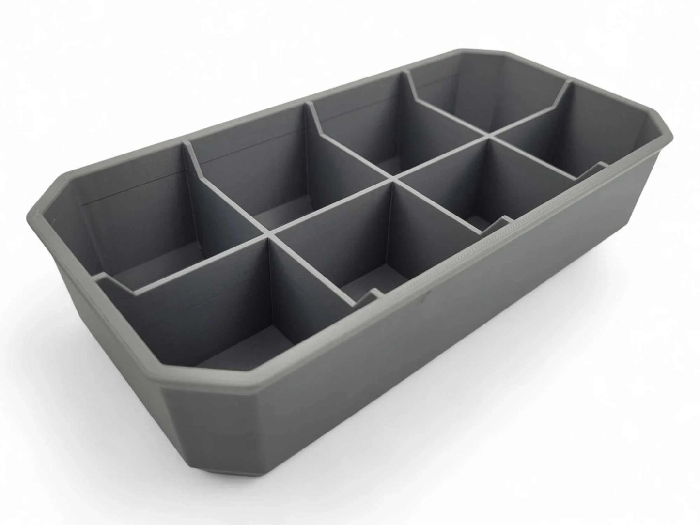 8-Compartment Tray for Packout Low Profile – Top View - Gray
