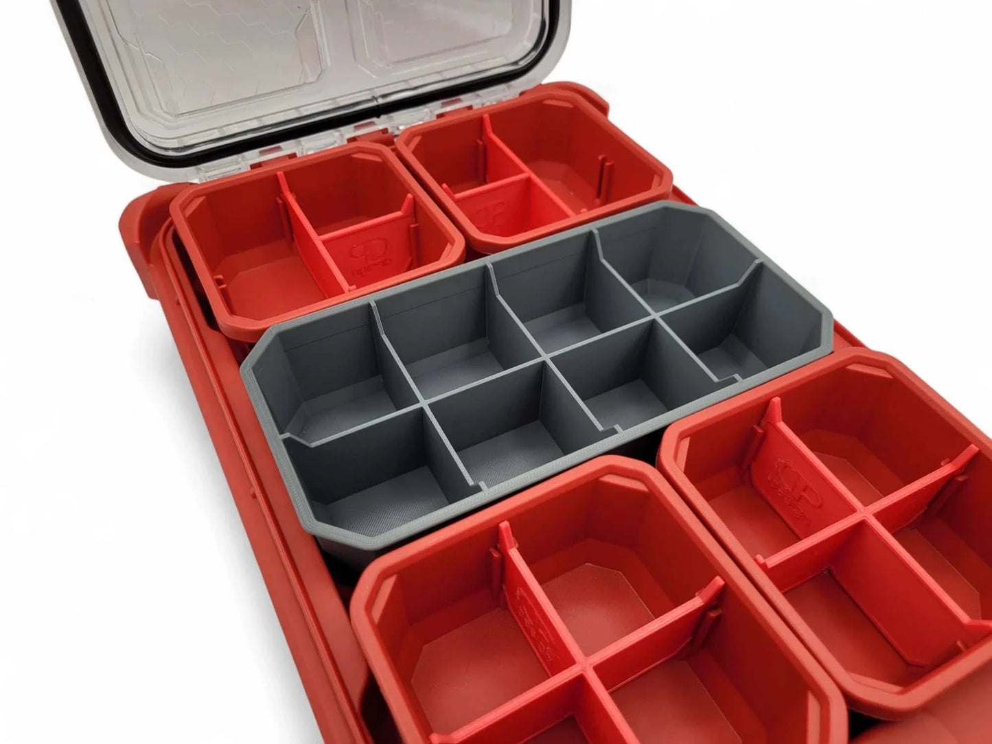 8-Compartment Tray for Packout Low Profile – Packout View - Gray