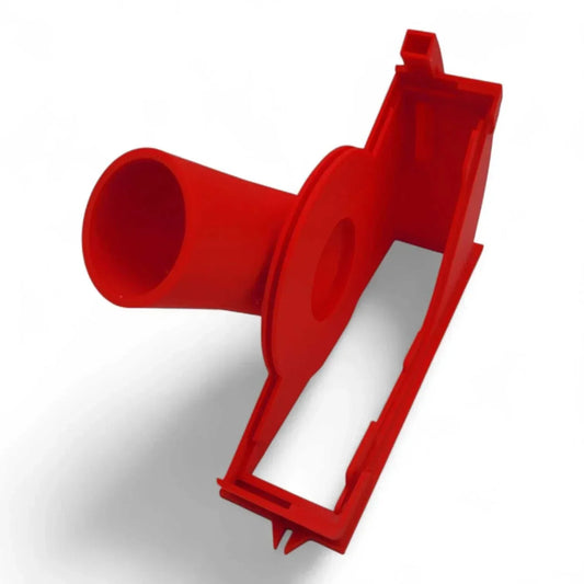 Milwaukee M18 Grinder Dust Collection Adapter for Type 1 Guard, vacuum port 35.5mm, red plastic.