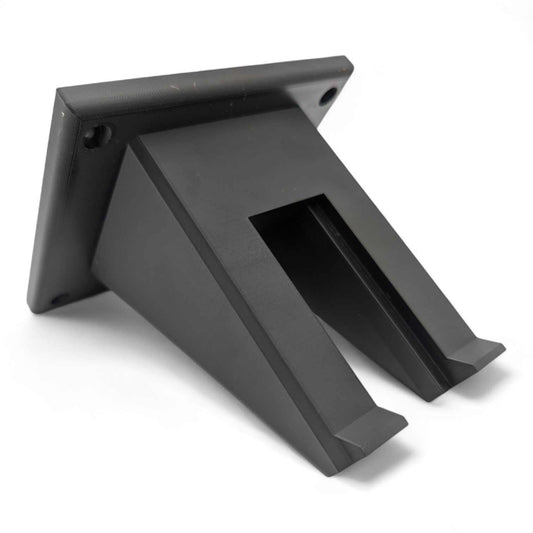 Durable black wall mount holder for EGO 56V string trimmers, made from heavy-duty PETG.