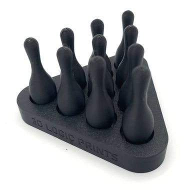 3D-Printed Mini Bowling Pins with Pin Setter – Fun Desk or Toy Accessory