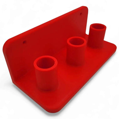 Wall mount holder for Milwaukee AIR-TIP 49-90-2019A accessories, red, durable plastic.