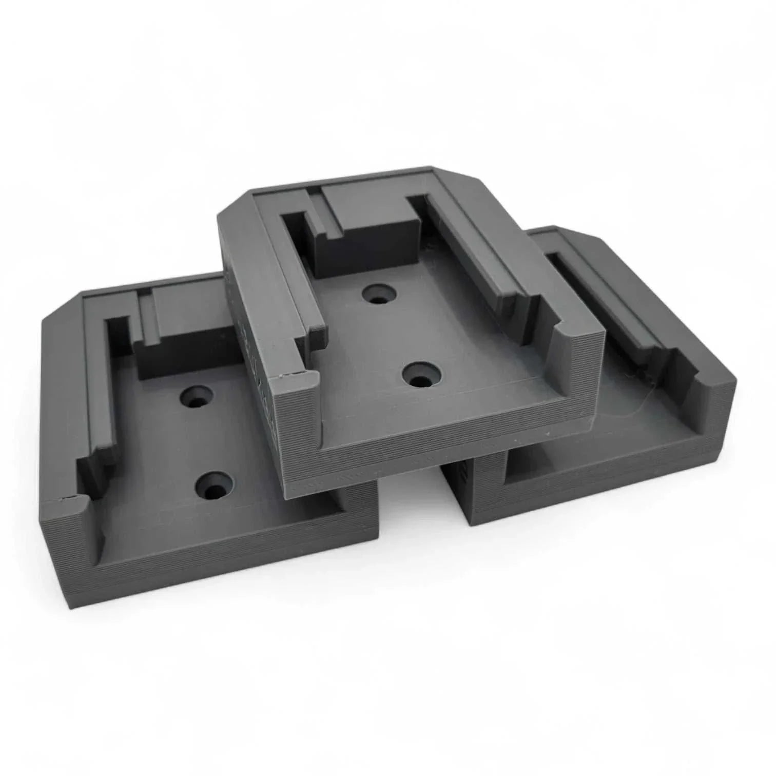 Milwaukee M18 Battery Wall Mounts, 3 Pack, durable PETG, secure click-in design, made in USA.