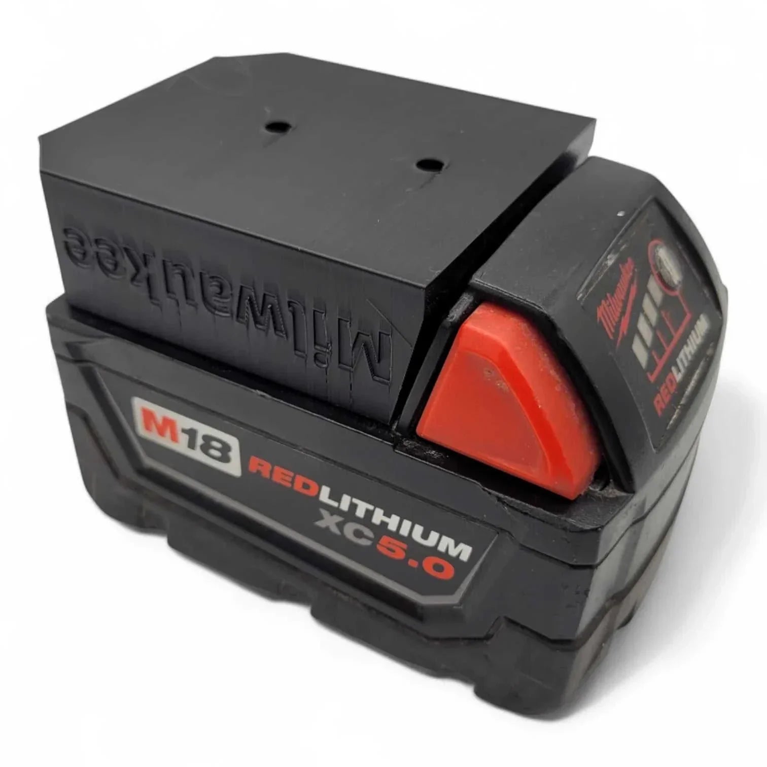 Milwaukee M18 Battery Wall Mount 3-pack, durable PETG, secure click-in design.