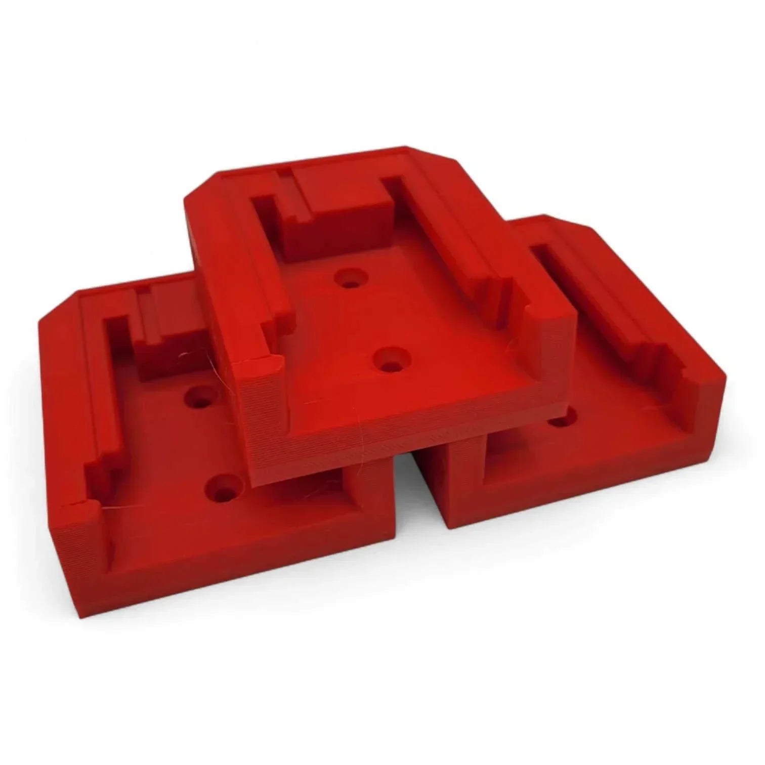 Milwaukee M18 Battery Wall Mounts, 3 pack, red PETG, heavy-duty, Made in USA.