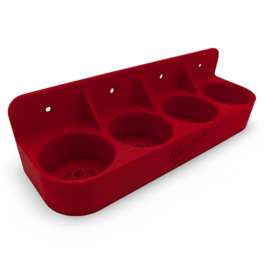 Milwaukee 2505 Head Storage Rack for Fuel Installation Driver Heads, wall-mount organizer, durable PETG, made in USA.