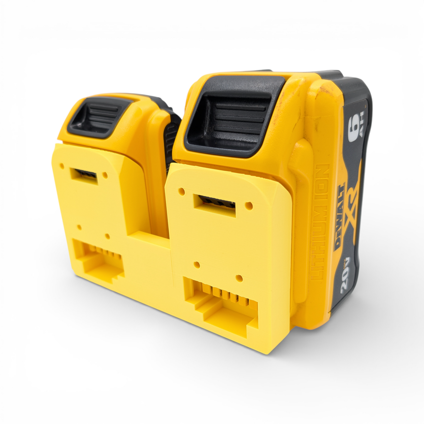 DeWalt 20V Battery Wall Mount – 1 to 4 Slot Holder Options – Locking Design